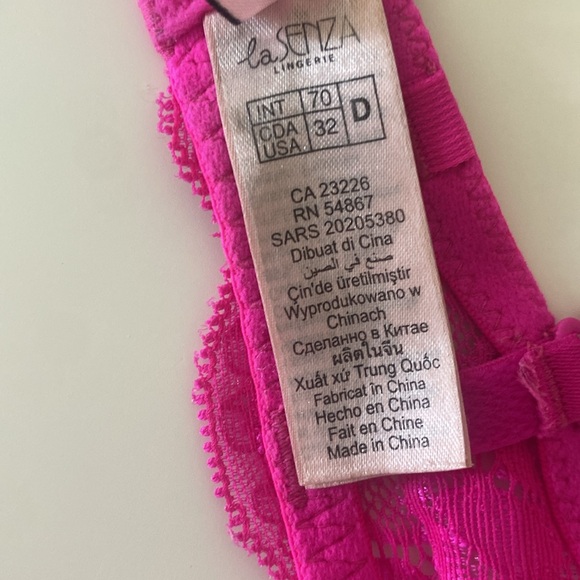 La Senza Bra Push Up Pink Lace Neon Sparkle Size - Picture 15 of 17